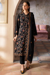 BAREEZE - 3PC DHANAK EMBROIDERED SHIRT WITH CHIFFON EMBROIDERED DUPATA AND TROUSER - HZG2375